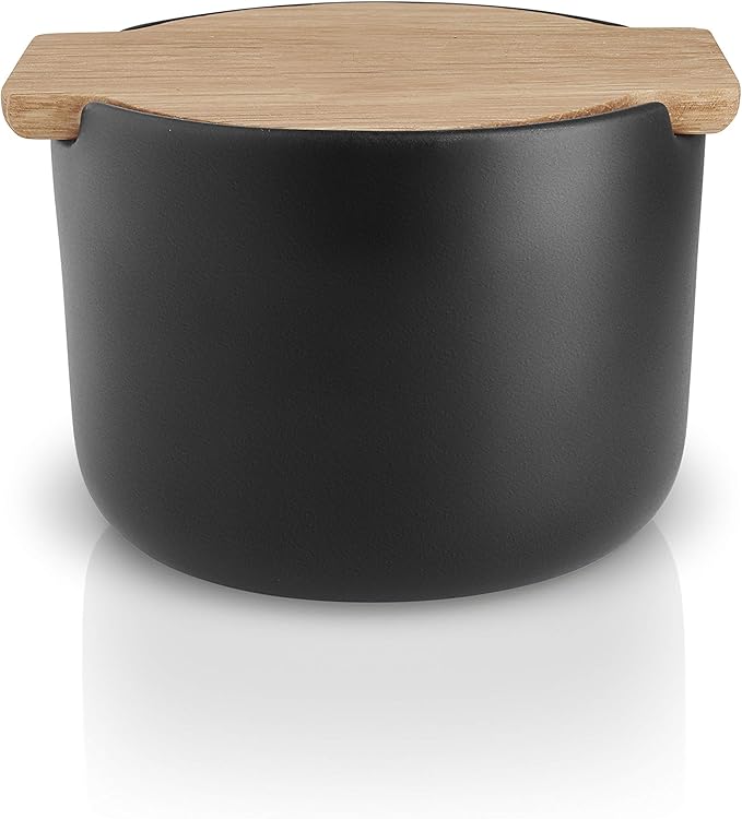Eva Solo | Nordic Kitchen Salt Cellar with Oak Lid | Stylish for both kitchen use and table serving | Danish Design & Functionality | Tools Kitchen Gadgets & Accessories