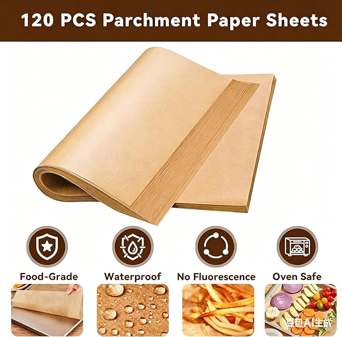 Air Fryer Liners Disposable Compatible with the Breville Smart Oven Air Fryer Pro BOV900BSS, 120PCS Parchment Paper for Baking, Baking Sheet Accessories for Breville BOV900BSS Oven