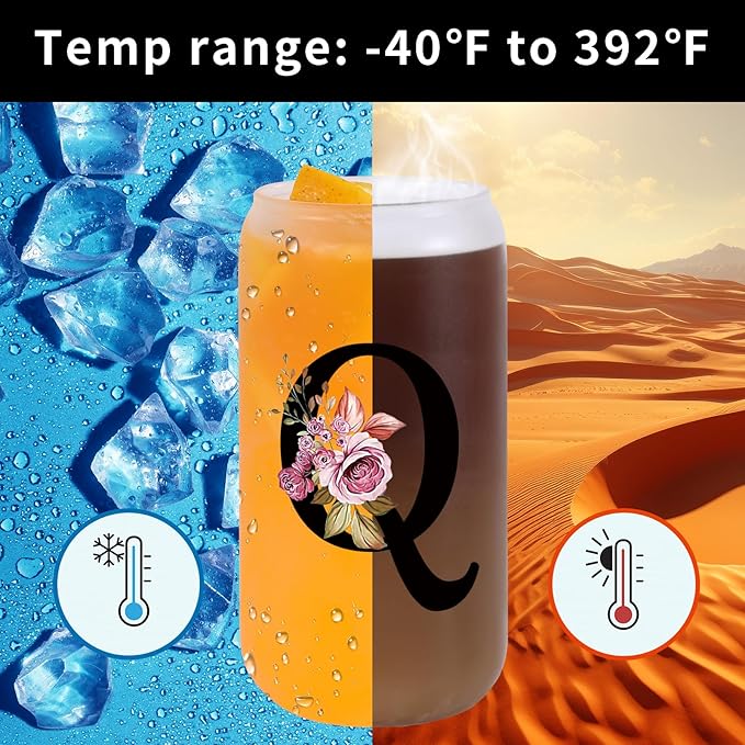 Monogrammed Glass Drinking Cup With Lid Straw New Mom Dad after Birth First Time Mama Parents Announcement Nurse Newborn Pregnancy Wife Maternity Expecting Gender Neutral Cool Funny Present Gifts,Q