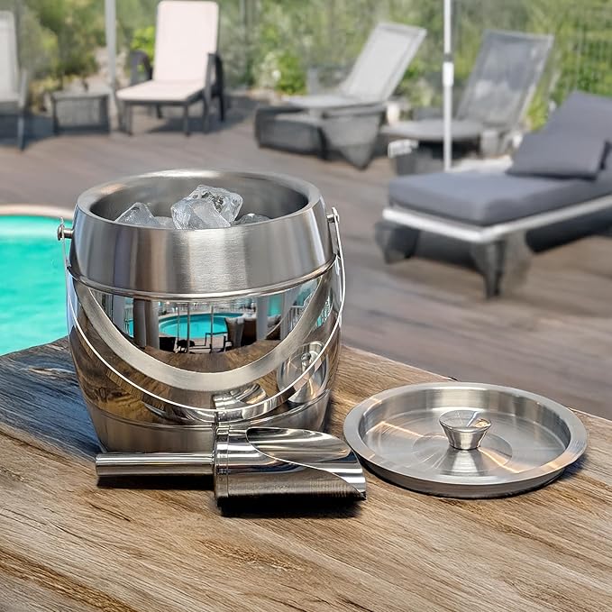 BREKX Iceberg Ice Bucket (Brushed Silver)