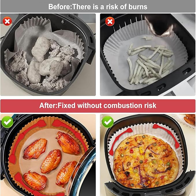 Air Fryer Magnets Silicone Buckle for Parchment Paper Liners, High-Temp Resistant Air Fryer Accessories, Safely Lock Paper from Heating Element or Covering Food, Prevent Burning (Red)