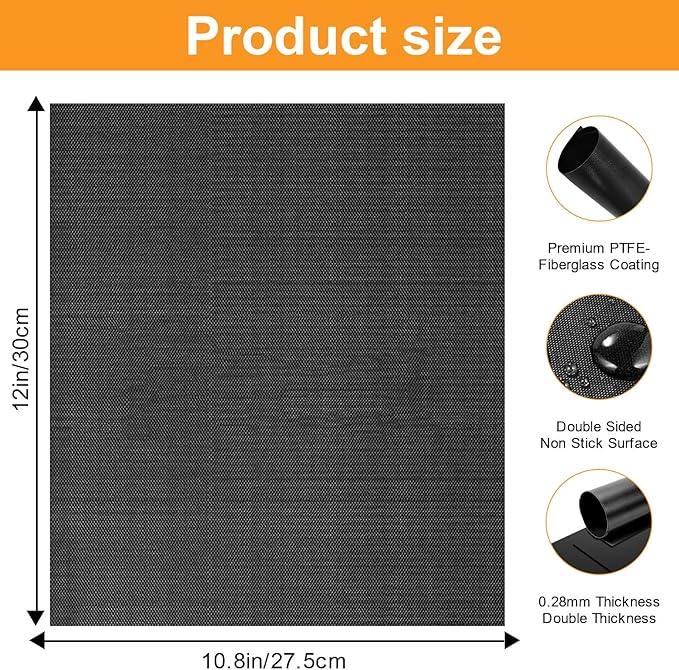 Oven Liners for Bottom of Oven, 12"x10.8" Reusable Non-Stick Heat Resistant Toaster Liners Toaster Mat for Cuisinart TOA-60 65 70 Ninja Foodi Emeril Lagasse Air Fryer Oven, 4 Pack