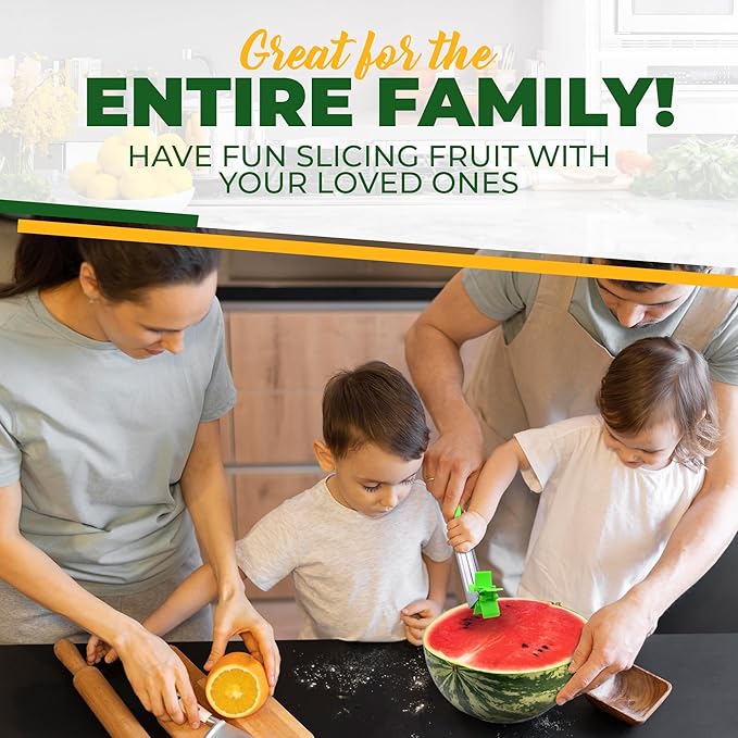 2-in-1 Watermelon Cutter and Melon Baller Set – Stainless Steel Windmill Fruit Tool for Quick Cubes and Shapes – Safe Kitchen Gadget for Summer Snacks, Camping, and Home Essentials