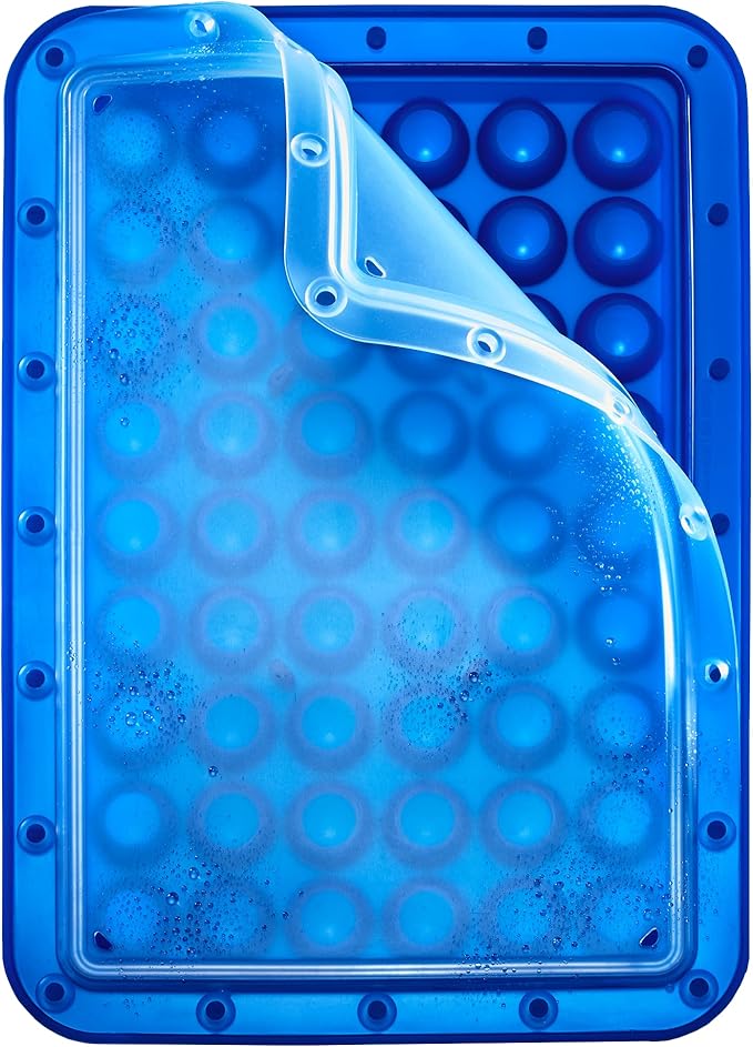 Lurch 240770 Ice Former Arctic Ball Diameter 2 cm Blue Ice Cube Tray for 54 Ice Cubes with Transparent Lid Blue