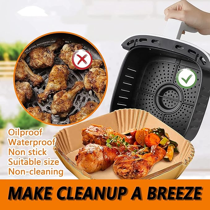 Air Fryer Liners for CHEFMAN 2 Qt Air Fryer, Mini Airfryer Liners Small Air Fryer Paper Liners, Compatible with Cosori 2.1Qt, Dash 2.6Qt, Instant Vortex 2Qt amd other 2-3Qt Mini Air Fryers