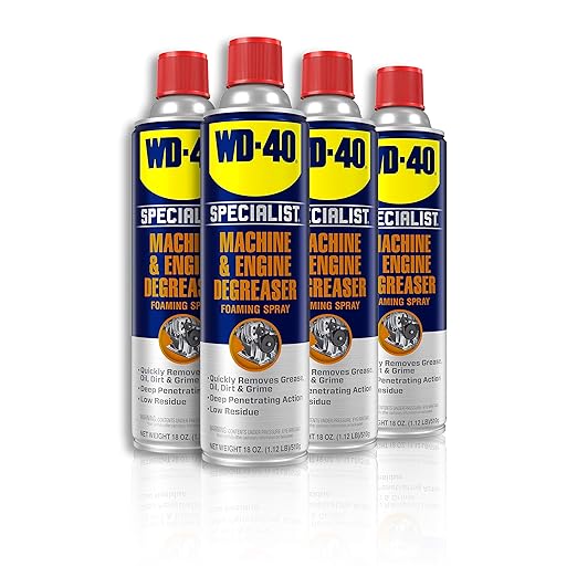 WD-40 Specialist Machine & Engine Degreaser Foaming Spray, 18 OZ [4-Pack]