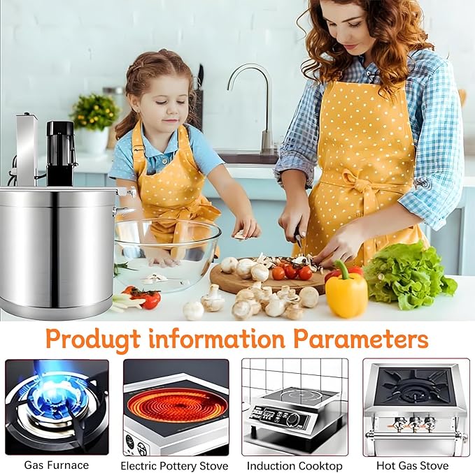 30L/40L/50L/60L Automatic Pot Stirrer Mixer, Commercial Automatic Food Mixer, Stirring Speed Adjustable, 4 Blade Scraper, for Sauces, Jams, Meat Sauces, Chili Sauces. 40L