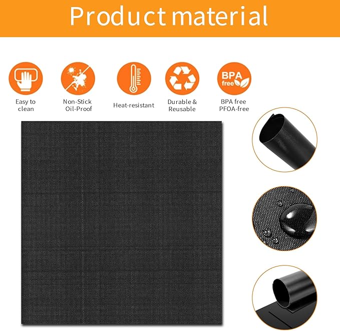 Oven Liners for Bottom of Oven,12"x12" Reusable Non-Stick Heat Resistant Toaster Liners Toaster Mat for Ninja Foodi,Cuisinart, Emeril Lagasse Extra Large 26 QT French Door Air Fryer Oven,4 Pack