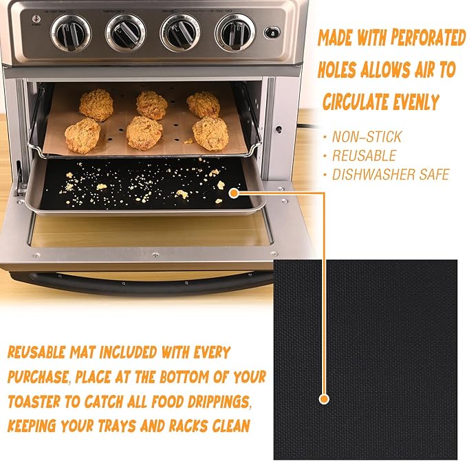 WMKGG 120 PCS Air Fryer Liners Disposable for Emeril Lagasse French Door 360 Air Fryer, Perforated Parchment Paper Sheets Compatible with Emeril Lagasse 26 QT Extra Large French Door 360 Airfryer