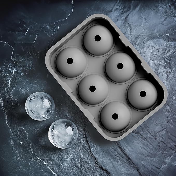 Silicone Ice Cube Trays – Large Silicone Molds for 2-Inch Ice Cubes and Spheres Whiskey Ice Cube Trays with Lids for Cocktails & Bourbon – Set of 2