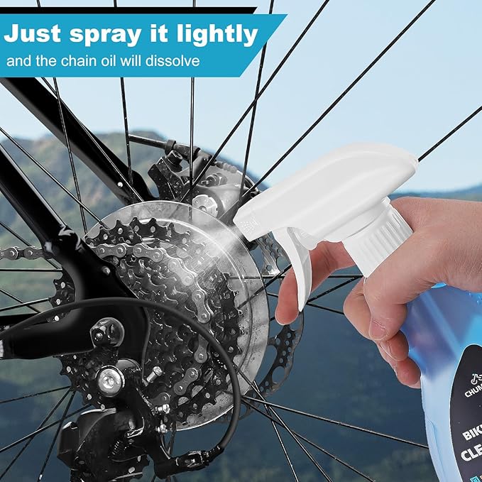 Bike Chain Degreaser, 17 fl oz Bike Degreaser Spray Non-foaming Design for MTB/Gravel/Road/Mountain Bikes