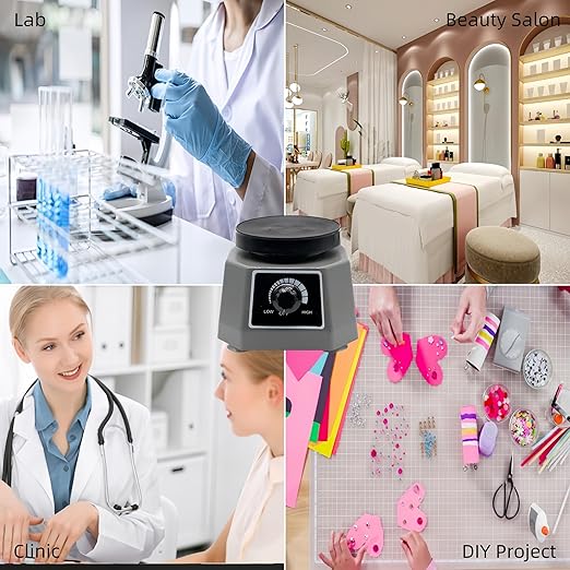 Lab Vibrator, 4" Small Round Vibrating Plate, 100W Plaster Oscillator Paint Shaker, Adjustable Speed Gypsum Mixing Machine, for Remove Resin Bubbles Mixing Plaster Gypsum