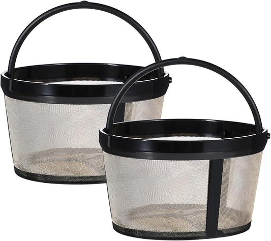 2Pcs Reusable Coffee Filters, 4-8 Cup Nylon Mesh Coffee Filter with Handle Reusable Coffee Filter Basket for Mr. Coffee Makers and Brewers
