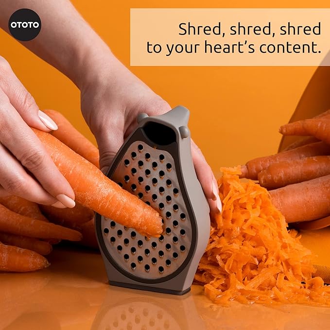 OTOTO Grater - Stainless Steel, BPA Free, Dishwasher Safe, Fun Kitchen Gadget, Vegetable Shredder, Cute Kitchen Gifts & Accessories (Barry The Bear Cheese Grater, Brown)