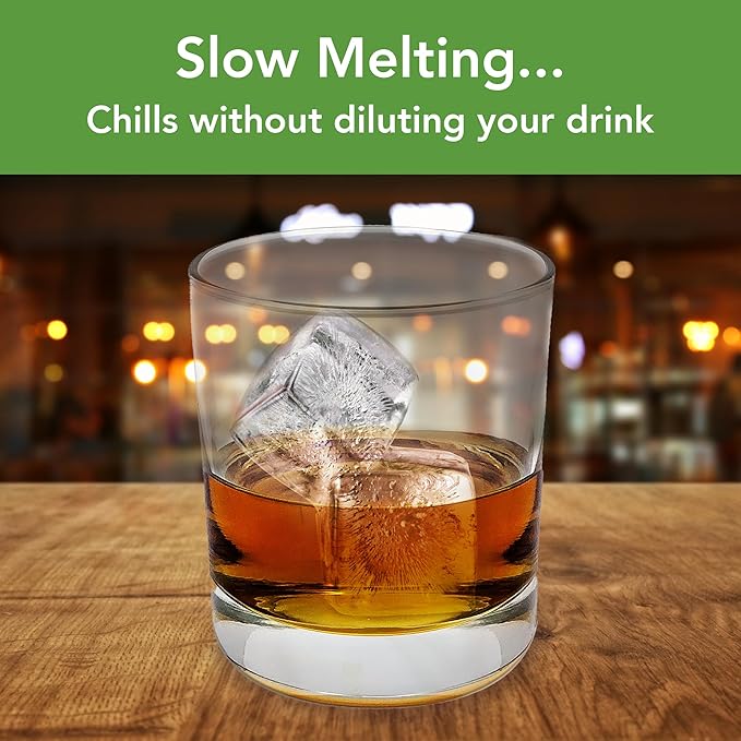 Tovolo Whiskey Ice Cube Mold Set of 2 Square Double Rocks Ice Mold for Bourbon Old Fashion Manhattan Cocktails, Stackable Cocktail Ice Cube Mold for Whiskey Glass, Dishwasher Safe BPA Free Ice Molds