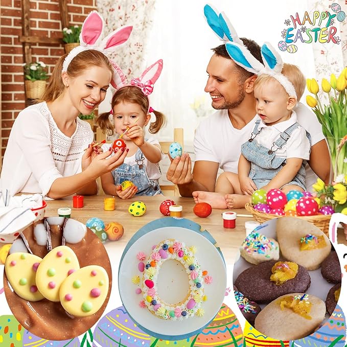 Easter Cookie Cutters Egg Biscuit for Kids DIY Lunchbox Bento Box Fruit Vegetable Sandwich Cutters for Children Boys Girls, Pack of 5