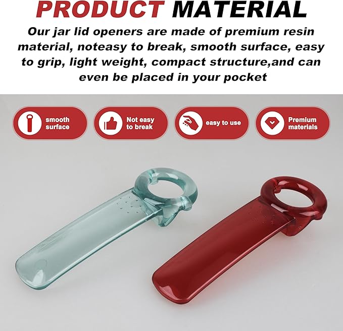 Jar Key Opener, Jar Opener Key, Easy to Grip Plastic Bottle Opener Lid 2Pcs