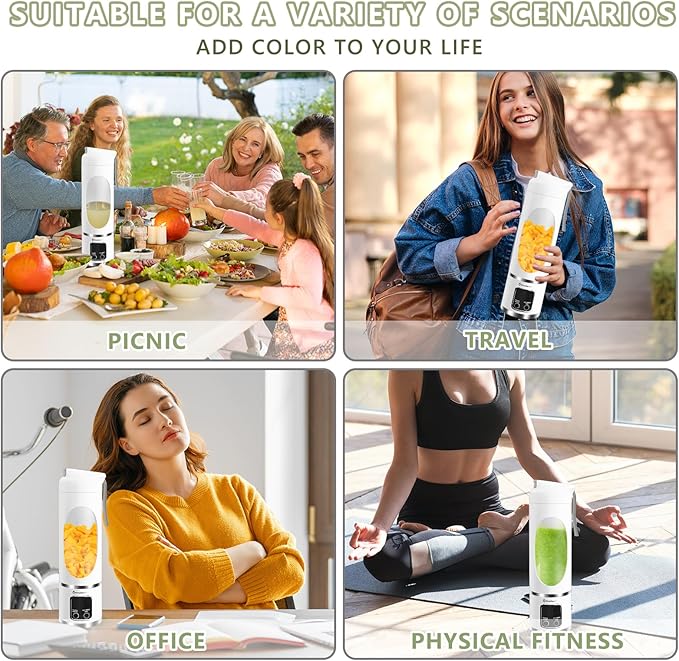 EASYSPEED Portable Blender Electric USB-C, 500ML Personal Juicer for Shakes and Smoothies, 12 Blades, 1500mAh Rechargeable, BPA Free, 18oz Small Blender with Leakproof Lid & Sip Spout, Mixing, Compact