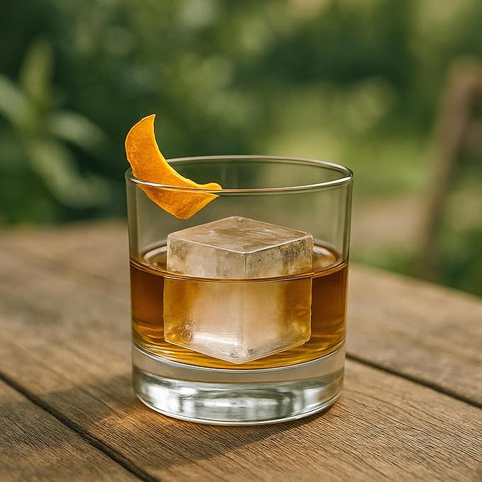 Ice Cube Molds – 2-Pack Silicone Trays for 8 Large Square Cubes – Slow-Melt Ice for Whiskey, Cocktails, Coffee & More