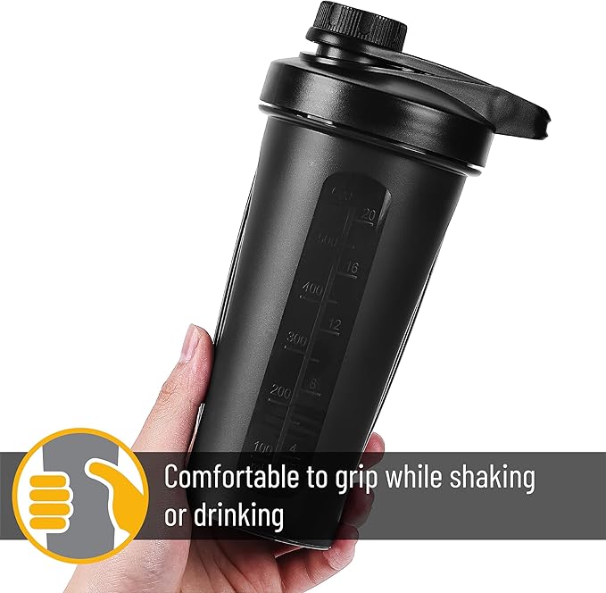 Mr. Pen- Shaker Bottles for Protein Mixes with Twist Cap, 28 oz, Black Protein Shaker Bottle with Wire Whisk Ball, Shaker Cup, Mixer Bottle