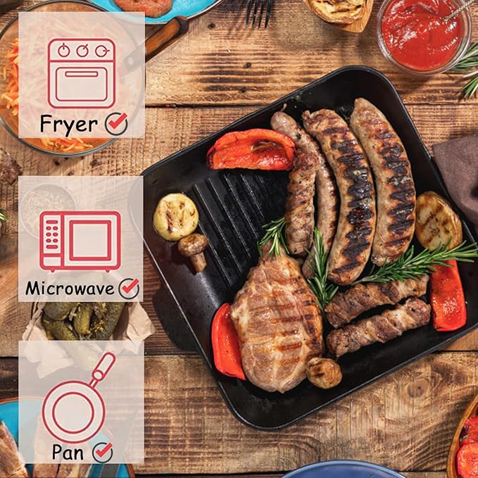Air Fryer Disposable Paper Liner, Round Parchment Cooking Non-Stick, Baking Roasting Food Grade Paper for Air Fryer, Microwave Oven, Frying Pan, Oil-proof, Water-proof (100PCS 6.3 Inch Natural)
