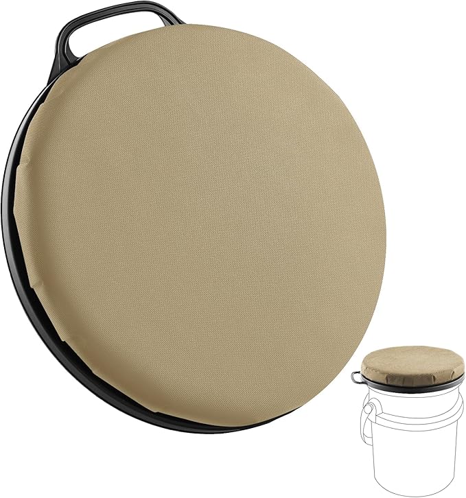 5 Gallon Bucket Seat for Yeti Only, 360 Degree Swivel Load Out Bucket Seat, 5 Gal Foam Cushion Bucket Seats Lid with Padded Top for Hunting Fishing Camping Outdoor