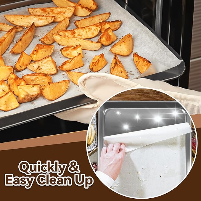 Air Fryer Paper Liners Disposable Compatible with Breville BOV900BSS Smart Oven Air Fryer Pro, 100 PCS Parchment Paper Sheets Accessories for Breville toaster oven