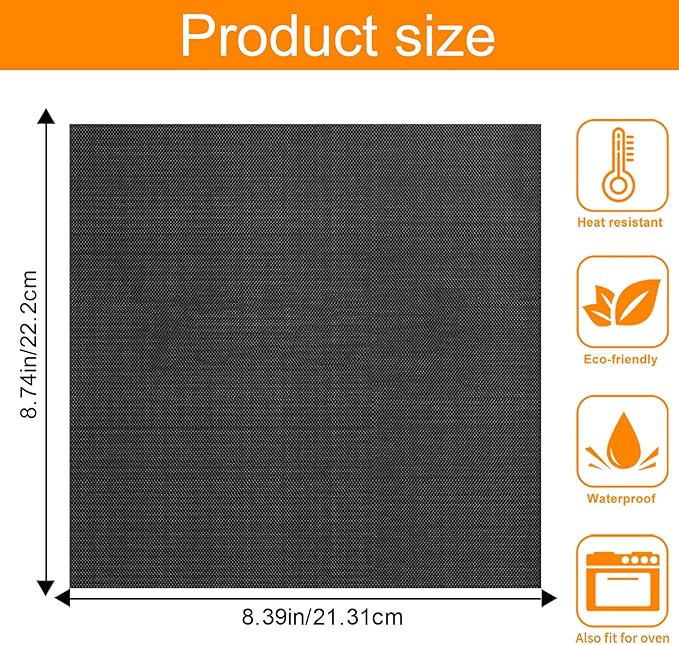 4-Pack Fiberglass Liners for Ninja Air Fryer Pro XL 6-in-1 AF181, 8.39"x8.74" Reusable and Versatile Replacement for Ninja Air Fryer Parchment Paper Heat-Resistant Non-Disposable