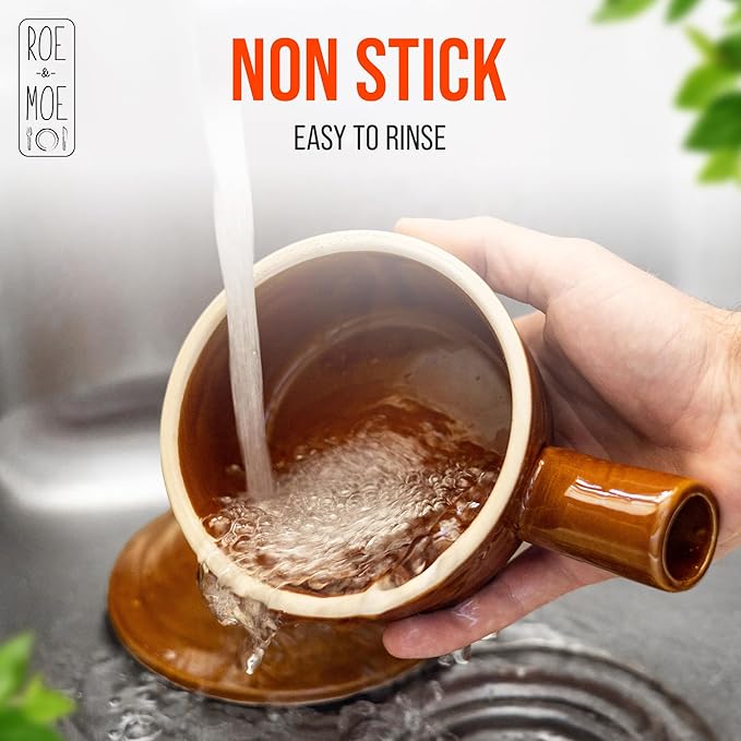Roe & Moe Egg Cooker - Non-Stick, Ceramic Microwave Egg Poacher with Dome Chimney Lid and Hollow Handle - Reimagine Breakfast with Picture-Perfect Eggs and Delicious Soups with Our Microwave Steamer