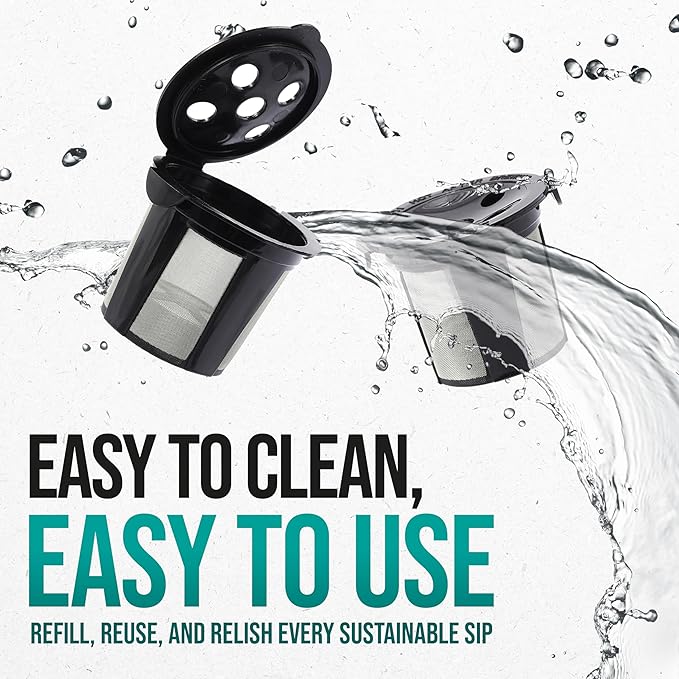 Reusable K Cups for Keurig Supreme, K Supreme Plus, K Slim, K-Brew Chill, K Duo Hot and Iced Gen 2 by PureHQ - Refillable Kcup for Keurig Coffee Maker - MultiStream Coffee Pods Filter - 4 Pack