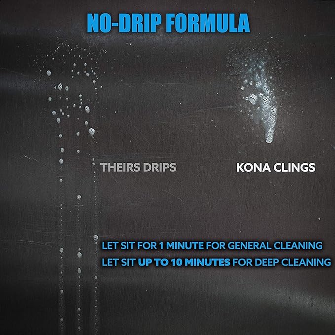 Kona Professional Grade Grill Cleaner for Outdoor BBQ – Heavy Duty, Non-Toxic, Fume-Free Kitchen Degreaser Spray, Eco-Friendly BBQ Degreaser – 23oz