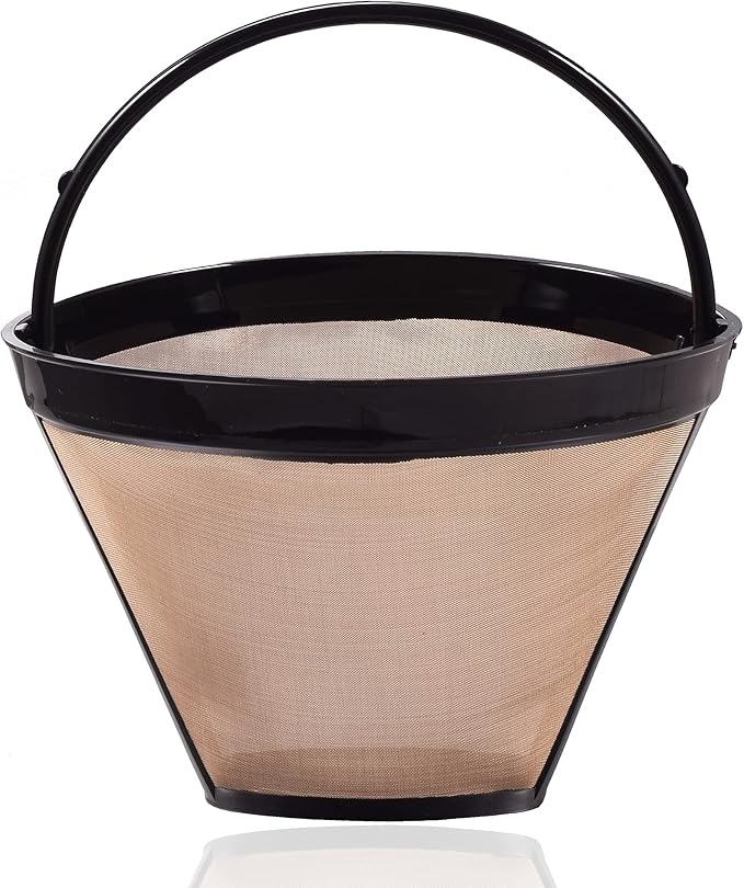 Reusable NO.4 Basket Cone Coffee Filters,8-12 Cup Replacement Coffee Filter for Cuisinart Coffee Makers,Machines and Brewers (1 PC Coffee Filter)