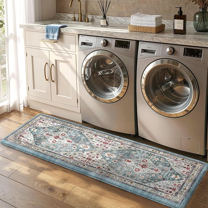 Collive Kitchen Mats for Floor, Cushioned Anti Fatigue Kitchen Rugs Waterproof Sink Rugs Non Slip, Soft Comfortable Standing Mats for Office, Laundry, 17”x59”
