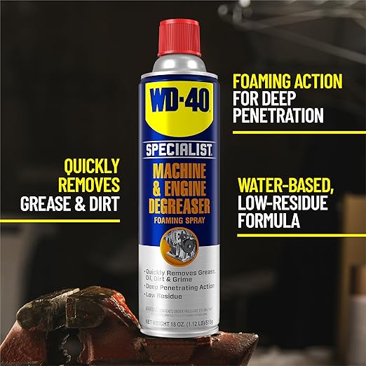 WD-40 Specialist Machine & Engine Degreaser Foaming Spray, 18 OZ [4-Pack]