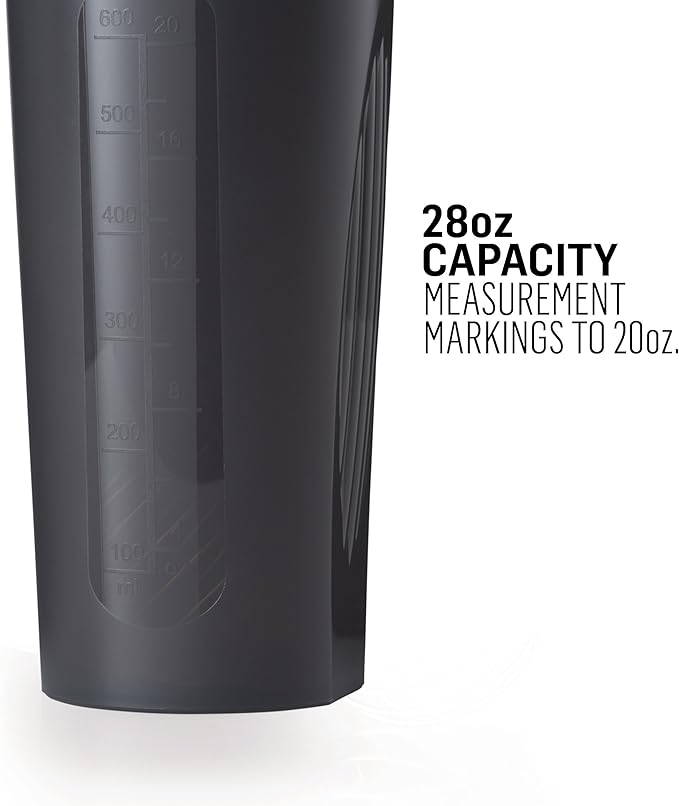 BlenderBottle Classic Shaker Bottle Perfect for Protein Shakes and Pre Workout, 28oz,Clear/Black (Pack of 2)