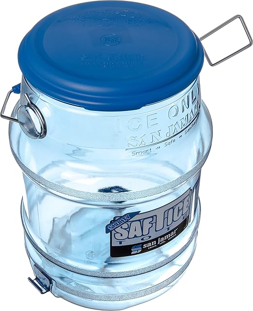 San Jamar-SI6500 Saf-T-Ice Commercial Ice Tote Snap-Tight Lid - Blue (Pack of 2)