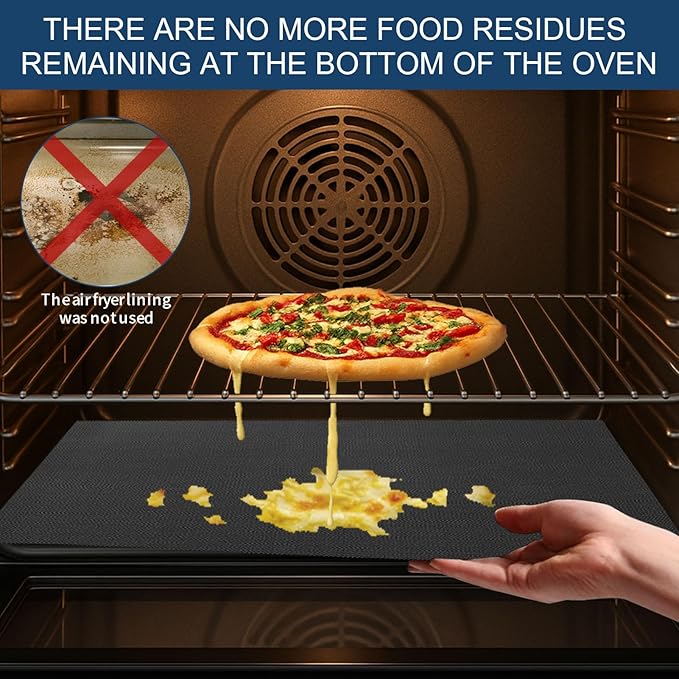 4-Pack Set Fiberglass Reusable Oven Baking Mats for Ninja DT201 DT251 Foodi 10-in-1 Smart XL Air Fry Oven 10.83"x12.4" Non-Stick Air Fryer Liners Heat-Resistant oven liners for bottom of oven