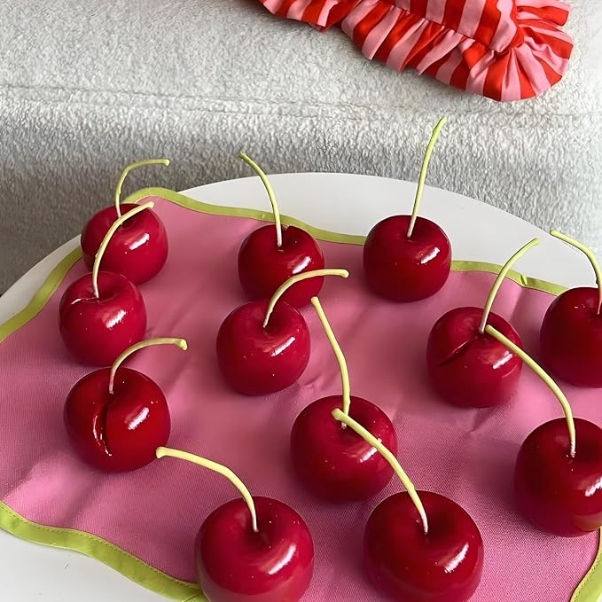 Silicone Cherry Molds, 35-Cavity 3D Cherry Chocolate Baking Tray for Mousse Cake Candy Pastry Jelly Ice Cube Truffle Cookie, Grey, 11.8 x 6.8 x 0.7 inches