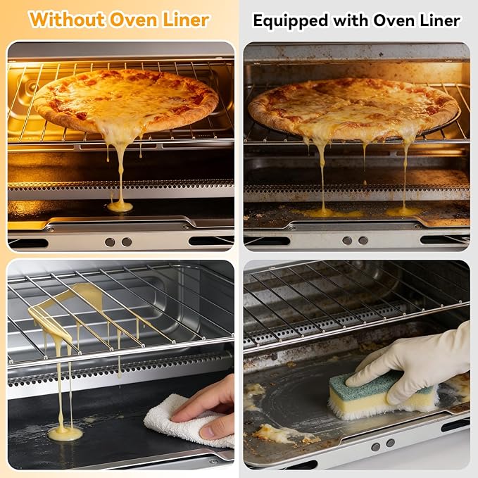 Oven Liner Compatible with Ninja French Door Air Fryer, 4PCS Oven Liners for Bottom of Oven for Ninja French Door FO101