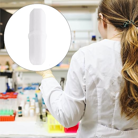 Magnetic Stir Bars,10 Pcs PTFE Magnetic Stirrer Mixer Stir Bar, 20 mm/ 0.8 Inch White Laboratory Stirrer Mixer Bar (10)