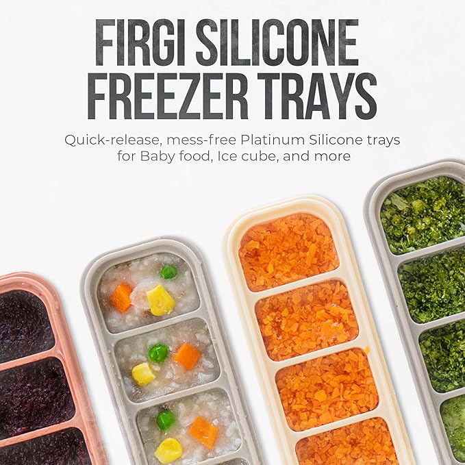 1.7 oz/4 Sections Silicone Ice Cube Freezer Tray with Lid, 100% Food-Grade Platinum Silicone,Leak Resistance & Dishwasher Safe for Baby Food Prep,Breast Milk,Purees - Korean Made, Indie Pink