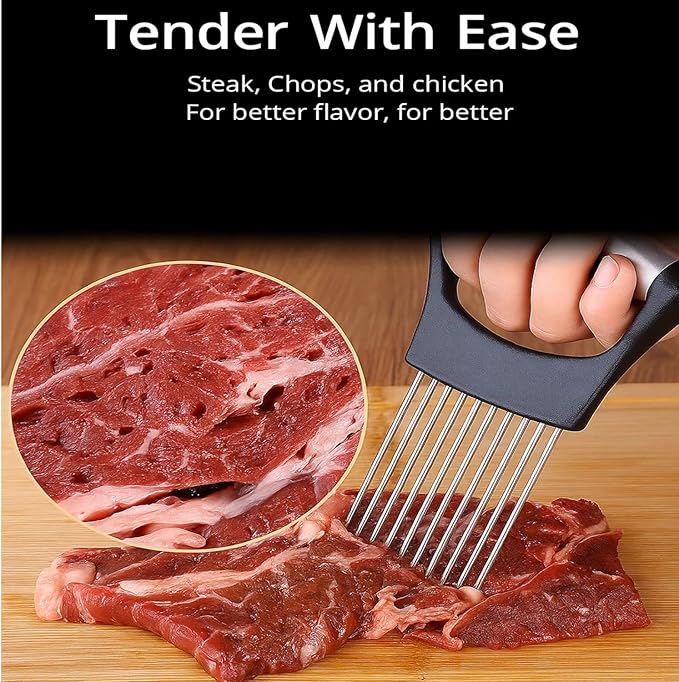 2025 Upgraded Onion Slicer, Onion Holder Chopper for Slicing, Chopper Slicer Assistant Tool, Cutter for Slicing of Meat, Potato, Tomato Kitchen Gadgets (3, Black)