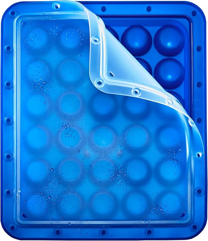 Lurch 240775 Ice Former Arctic Ball 3 cm Blue Ice Cube Tray for 30 Ice Cubes with Transparent Lid Blue