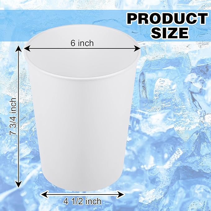 12 Pack Ice Buckets for Parties, Plastic Wine Cooler for Champagne, Beverage, Soda and Beer, Classic Wine Bottle Chiller for Wedding, Versatile Buckets as Vase, Flower Pot or Trash Bin, White