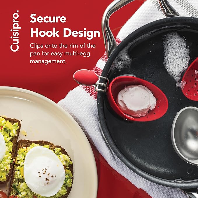 Browne & Co Cuisipro Egg Silicone Poacher Set of 2, Red
