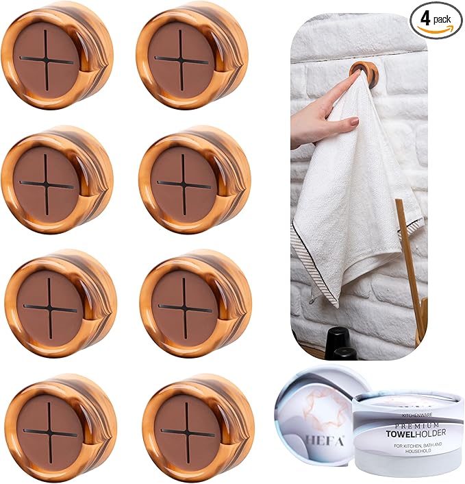 HEFA Towel Hooks - 8 Pack Eco (Helloween Orange) - Multi-Purpose Hooks for Hand, Dish, and Kitchen Towels - Kitchen Organization Gadgets