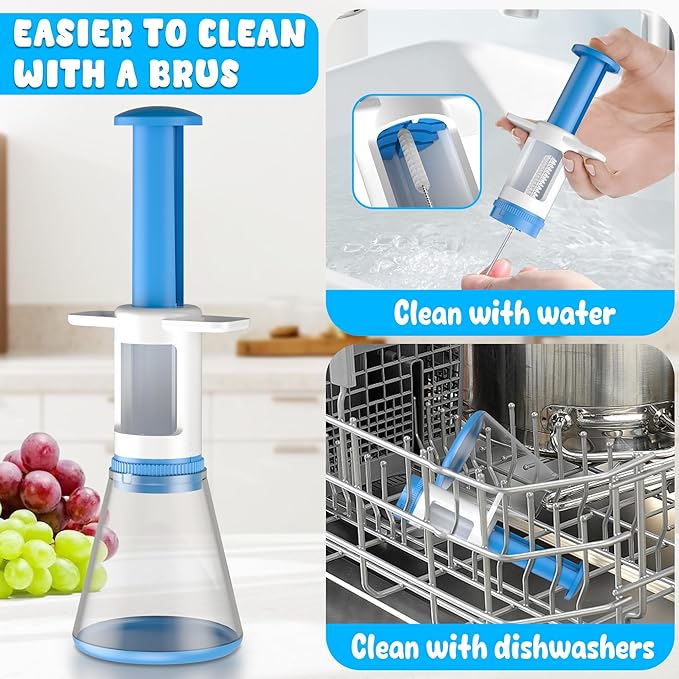 Grapes Cutter for Toddlers, Fruit & Veggie Cutter for Kids Grape Slicer Kitchen Tool, Perfect for Fruit Salads, Snacks, and Cake Decorations-Green Container-Blue Container