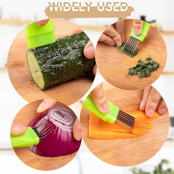 XJMWXHFC 2Pcs Chopped Green Onion Knife, Scallion Cutter Shred Knife, Vegetable Cutter Sharp Scallion Cutter Shred Knife, Stainless Steel Household Multifunctional Food Slicer Gadget