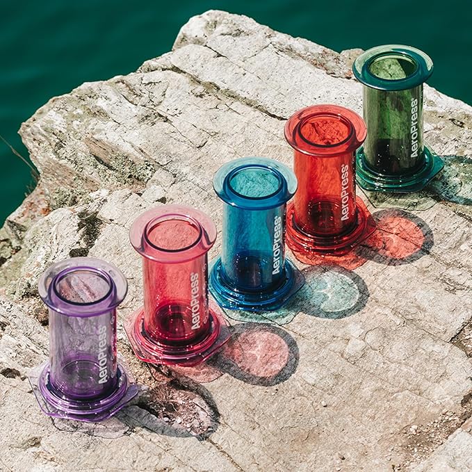 AeroPress Clear Black Coffee Press - All-in-One French Press, Pour-Over & Espresso Style Manual Brewer, 2 Min Brew for Less Bitterness, More Flavor, Small Portable Coffee Maker, Travel & Camping