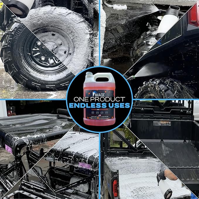 Image Wash All Purpose Foaming Degreaser Spray Heavy Duty Grease & Oil Remover for Engine Bays Tires Kitchen Counters & Stainless Steel Safe for Sealed Granite Marble & Painted Surfaces